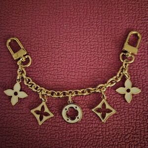 Gold Charm Bracelet with Floral Accents